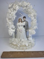 Vintage 1990’s Wilton Cake Topper GRAY SUIT Dark /Light Hair Designer series