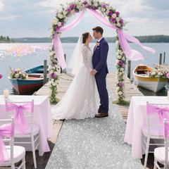 Glitter Carpet Runner for Party -200 GSM Thickness Non-Woven Fabric Runner Ru…