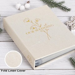 Lanpn Wedding Photo Album 4×6 2 4×6/50 Photos(2PK), OUR WEDDING – Beige