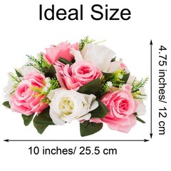 2pc Pink White Silk Rose Flower Ball Centerpiece Wedding Party Table Decor 10″