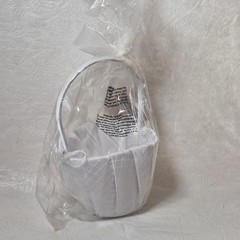 Celebrate It Occasions White Fabric Checked Flower Basket Wedding Romantic