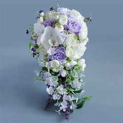 Bride Wedding Cascading Bouquet for Bride Wedding Artificial Flowers Romantic R