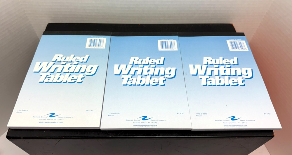 Set of 3 Roaring Spring Paper Ruled Writing Tablet, 6 x 9 Inches 100 Sheets Wide