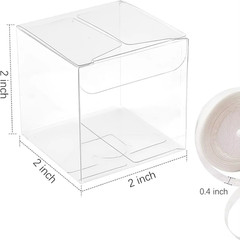 50pcs 5/6/7/8cm PVC Clear Square Shape Gift Boxes For Chocolate And Candies NEW
