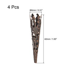 Corsage Decorative Holder, Alloy Lapel Pin Brooch Vase 42mm Bronze Tone 4pcs