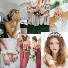 Corsage Wristlet Band 8Pcs Wrist Corsage Bracelets,Pearl Stretch Elastic Wristle