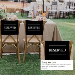 Reserved Chair Signs for Events – Black, Foldable, 6 Pieces | Table & Seating