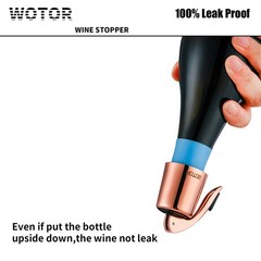 WOTOR Stainless Steel Wine Bottle Stoppers with Silicone – 2 Pack, Rosegold-2