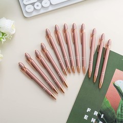 PASISIBICK 12 Pieces Rose Gold Ballpoint Pen with Stylus Tip, 2 in 1 Rose Gol…