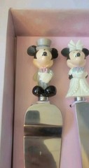 Vintage Disney Store Mickey & Minnie Mouse Wedding Cake Server & Knife Set