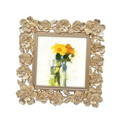 Square Spring Blossom Photo Frame / 3.5×3.5 In | For Vertical Display on