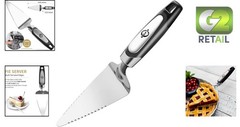Versatile Dessert Slicer – Stainless Steel Pie Server with Black Steel Handle