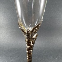 2 International Silver Co. Toasting Goblet Fluted Champagne Glasses Goblets