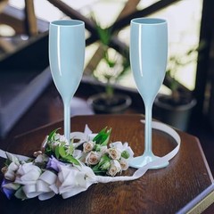 Acrylic Champagne Flutes Toasting Glasses Unbreakable Mimosa Bar 10 Blue