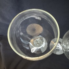 Vintage 80s Wedding Champagne Glasses Bride & Groom Heartline Lace Bows Set