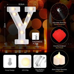 Hortsun Marry Me Light up Letters Proposal Decorations Will You Me, Red