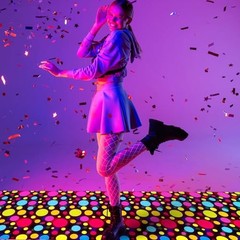 Pcs8 x 39 Inch Disposable Circle Dot Neon Floor 80 90s Party Decorations DIY 1