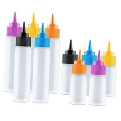 Writer Bottles – Easy Small Squeeze Bottles – 5 Each (1 and 2 Ounce) – 10