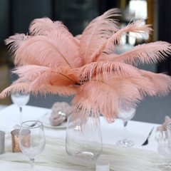 12 pcs 13-15″ long Mauve Genuine Ostrich FEATHERS Wedding Party Centerpieces