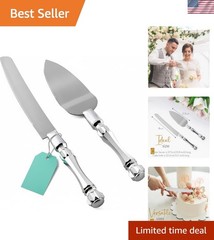 Serrated Blade Cake Server Set – Ideal for Weddings, Birthdays, and Parties