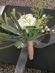 Ivory Corsage and Boutonniere Set for Wedding, Prom, Artificial Rose Flower