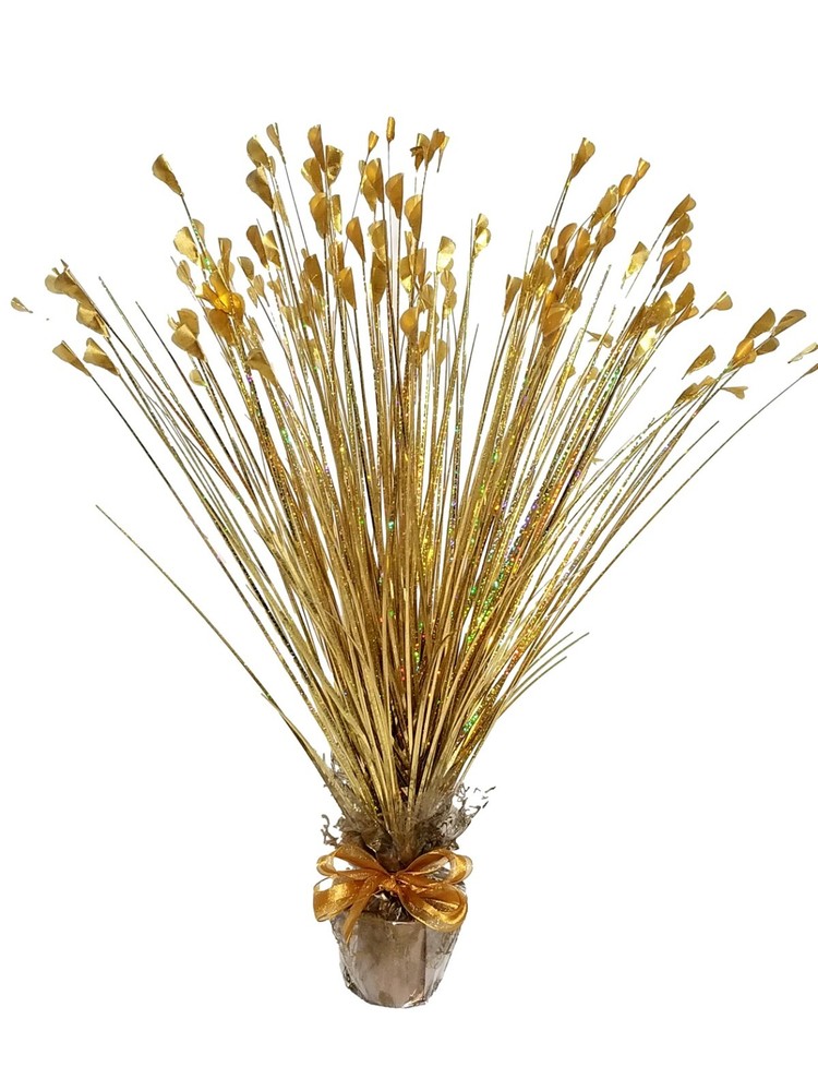 2 pcs Gold Iridescent centerpiece balloon weight 21″ tall