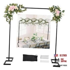 8.2 FT Wedding Arch Rectangle Stand Square Backdrop Stand, Extra Matte Black