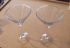 Eat Drink and Be Married stem glass set 7-7/8″ tall 4-3/4″ Wedding his & hers