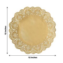100 GOLD 12″ Round Disposable Lace PAPER DOILIES PLACEMATS Event Party Supplies