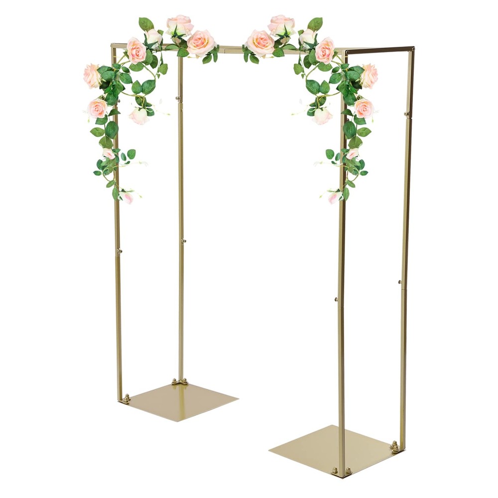 1×1.2M Golden Metal Wedding Arch Backdrop Stand kIT for Wedding Party Decoration