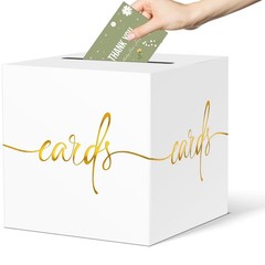 2 PCS 8.7″ White Card Box Gold Foil Design Wedding Party Raffle Money Envelope