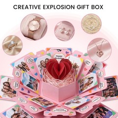 Koogel Explosion Gift Box, Surprise Picture Love Box Pink Medium,