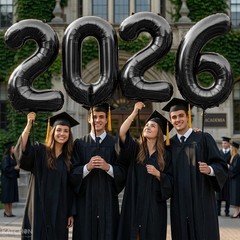 Black 2026 Balloons 42 Inch, Giant – Graduation Large, 42