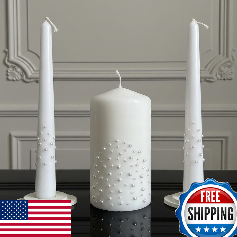 Magik Life Unity Candle Set – Wedding Ceremony Reception 6 Pillar Two 10 Taper