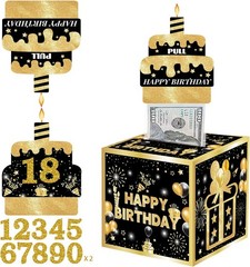 Birthday Money Box for Cash Gift with DIY Stickers，A Surprising Money Gift Box