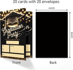 4″x6″ Graduation Invitations 2026-20 Cards with 20 4×6 inches, CARD-2