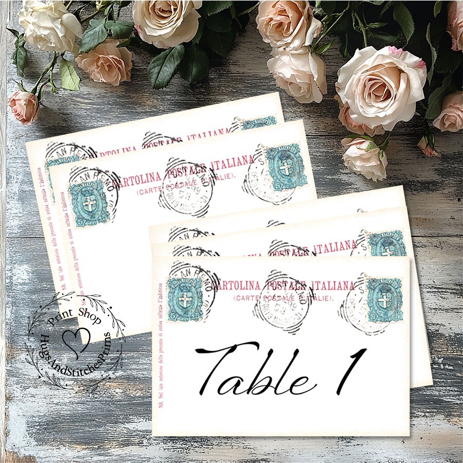 DOUBLE or SINGLE SIDED ITALY ITALIAN POSTCARD WEDDING TABLE CARDS or SIGNS #185