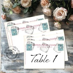 DOUBLE or SINGLE SIDED ITALY ITALIAN POSTCARD WEDDING TABLE CARDS or SIGNS #185