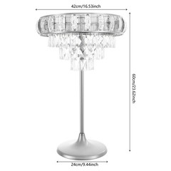 Wedding Flower Stand Clear Acrylic & Silver Iron 42 × 60 cm Floor/Tabletop