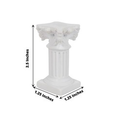 6 White 2.5″ Mini Roman Column Taper Candle Holders Wedding Party Decorations