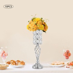 10PCS Silver Vases Wedding Centerpieces Flower Stand Table Decor Flower Vase