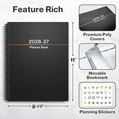Planner 8.5×11, July 2026 to June 2027, Weekly and Monthly 2026-2027 Colorful