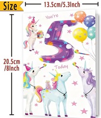 FANCYLUCKY Happy 5th Birthday Card Gift for Girls, Cute 5 Year Old Birthday D…