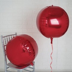 2 BURGUNDY 18″ wide 4D Round Orbs Balls Mylar Foil Balloons Wedding Decorations