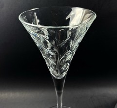 RCR Royal Crystal Glass Goblets LAURUS Glass Water Stickers Italy Set of 3 Vtg