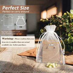 100PCS 4×6 Inch Organza Gift Bags for Jewelry Party Wedding Favor, Premium Sheer