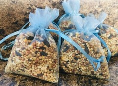50 Light Blue Birdseed Bags, Organic Wedding Toss , All Natural, Eco-friendly