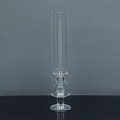 2 Clear 14″ Crystal Hurricane Taper Candle Holders Cylinder Glass Shades Party