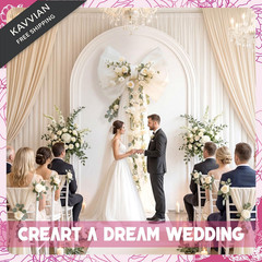 BreezeHug Wedding Giant Bow Decor Big with 31.5 x 24 x 67 inches, White