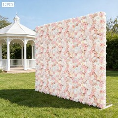 Flower Wall Panel Artificial Flower Wall Backdrop Flower Decoration 12 Pcs